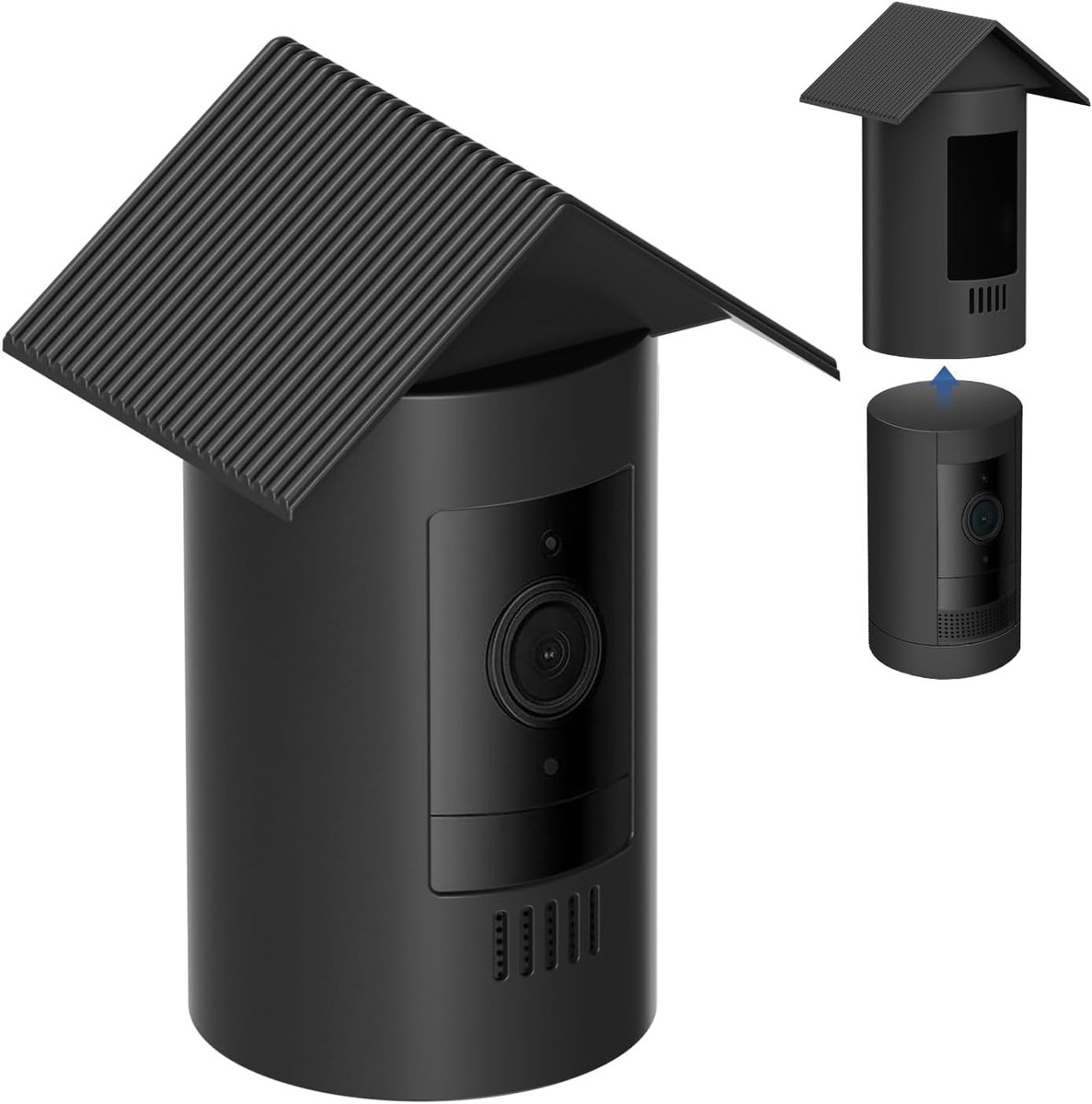 SnelShoppen - Silicone Hoes voor Buiten Camera Accu - Waterdicht, Zacht, Licht en Duurzaam Silicone - Voor Stick Up Cam Battery - Zwart