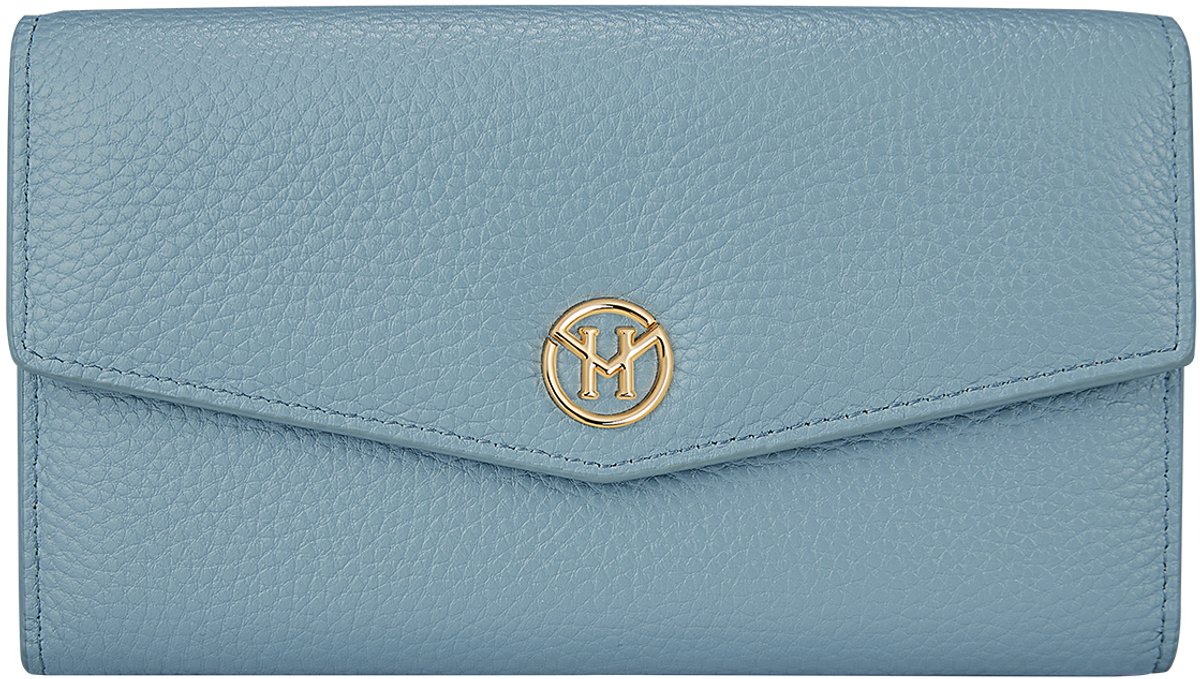 Victoria Hyde “Mona” portemonnee - Dames portemonnee - leer - 14 kaartvakken - muntvak met ritssluiting - multifunctionele portemonnee - afneembaar binnenetui - Vrouwen cadeautjes - Voor haar - Cadeau voor mama - blauw