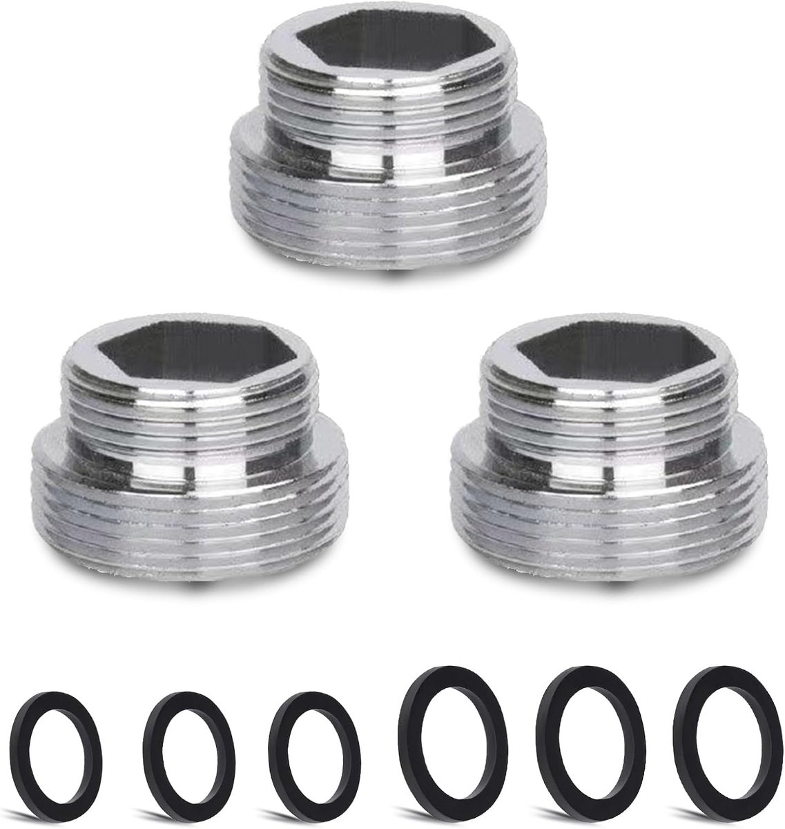 Waterkraanadapter 3-delig - G1/2 naar G3/4 - universele compatibiliteit - vereenvoudigt dagelijks gebruik - ShopVlot