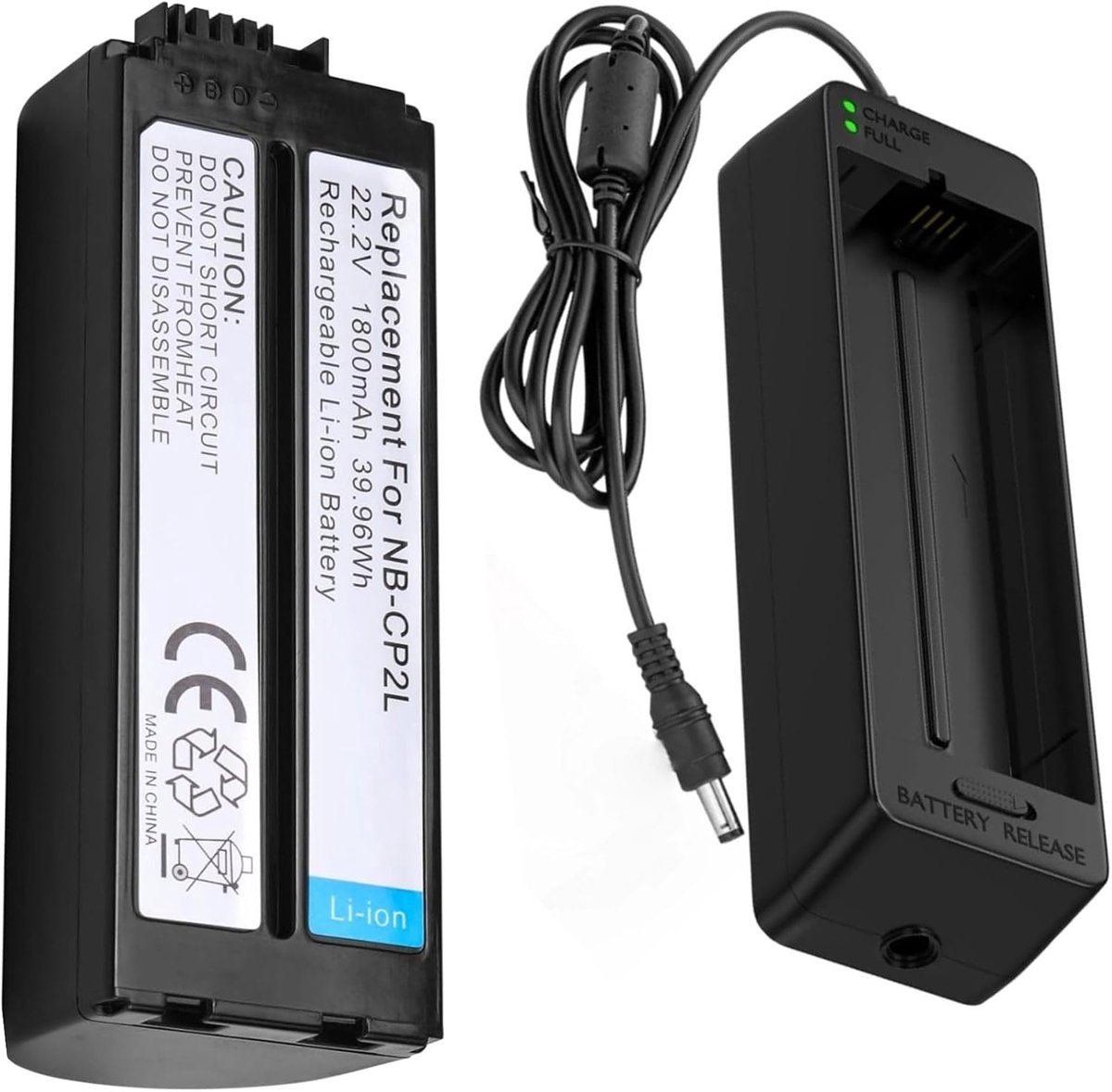 Upgrade 1800mAh NB-CP2L Battery and Adapter Compatible with Canon NB-CP1L SELPHY CP100 CP200 CP220 CP300 CP330 CP400 - ShopVlot