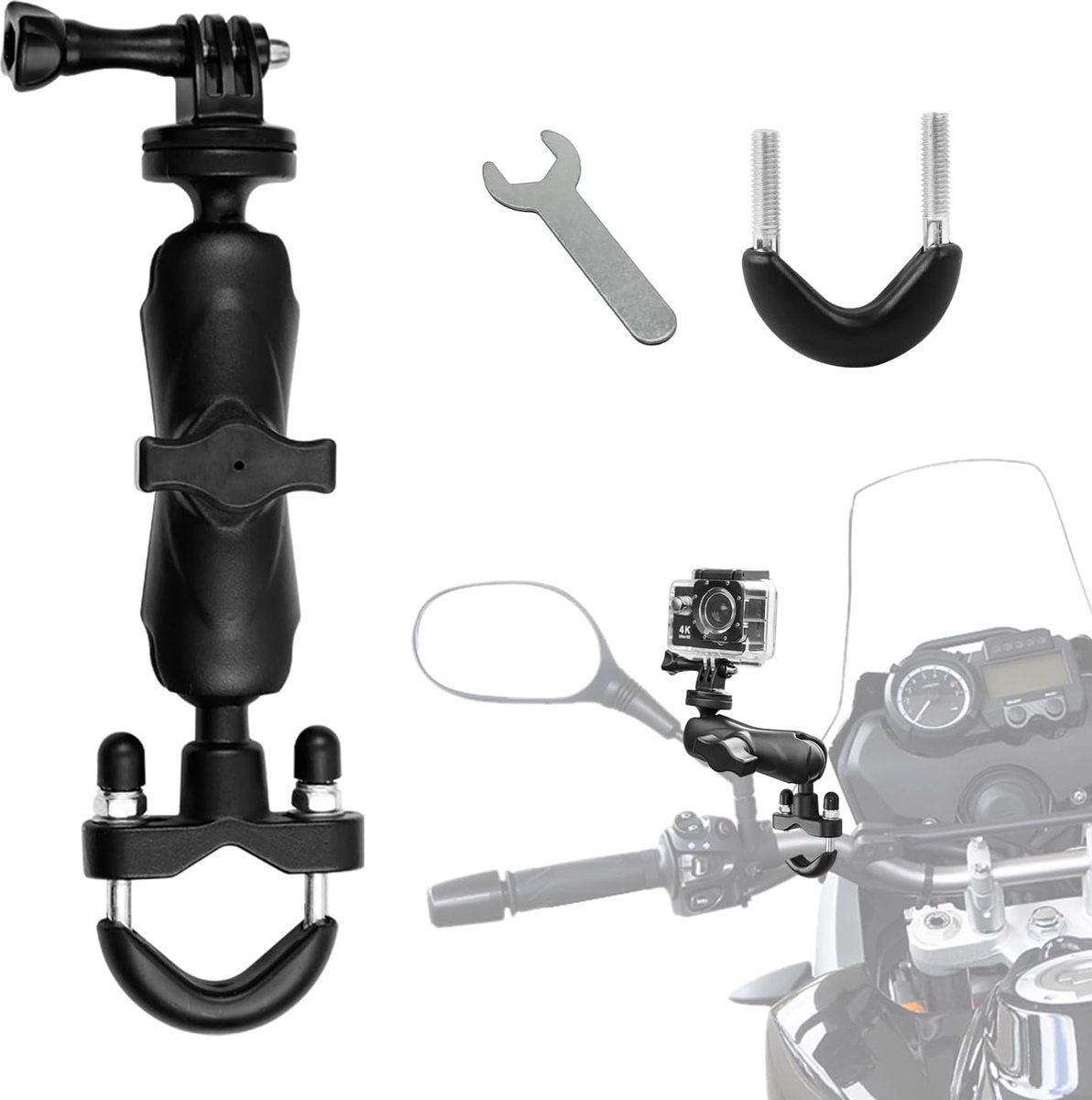 U-Bolt Basis Houder voor RAM Hoofdsteun - Aluminium 1 Inch voor Motorfietsen, Fietsen en ATV's - Geschikt voor Telefoonaccessoires en Bevestigingssystemen