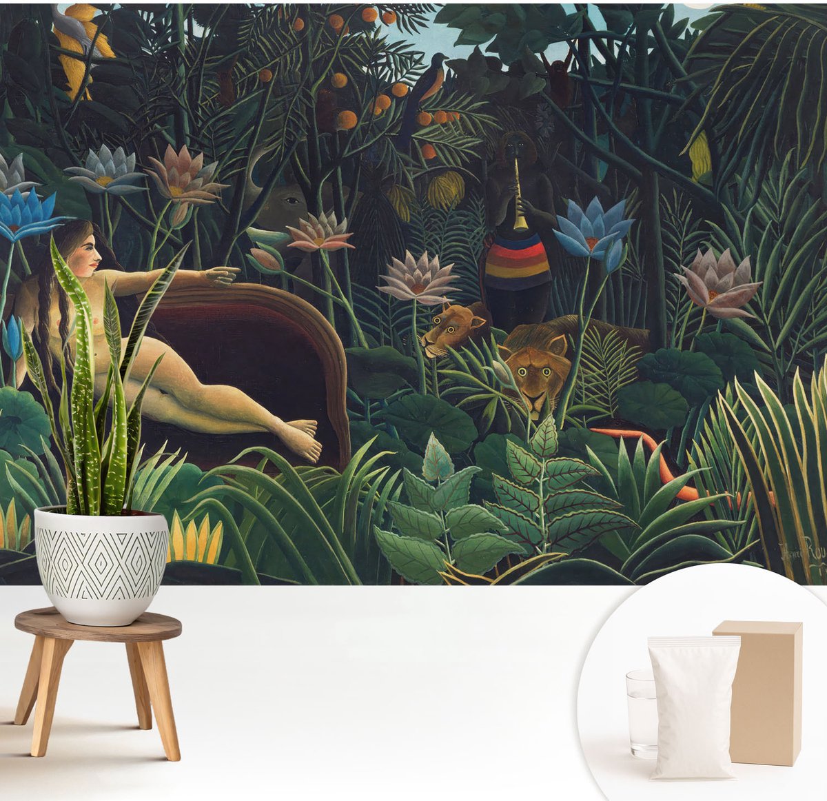 Wallfluent Fotobehang - Groente Vliesbehang - 208x146 cm - Exotische Jungle Fotobehang Vlies - Woonkamer behang Deel - Muurschildering - Hal behang