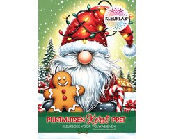 KleurLab® - Puntmutsen Kerst Pret - Kleurboek voor Volwassenen - A4 - 48 Kleurplaten - Kerst - Gnomen - Enkelzijdig bedrukt