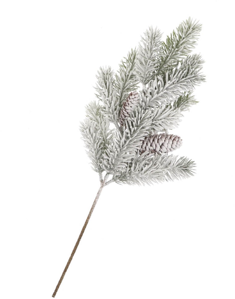 Daan Kromhout - Dennentak - Met Dennenappels - Met Sneeuw - Wit - Groen - Kunsttak - 48cm - Kerst