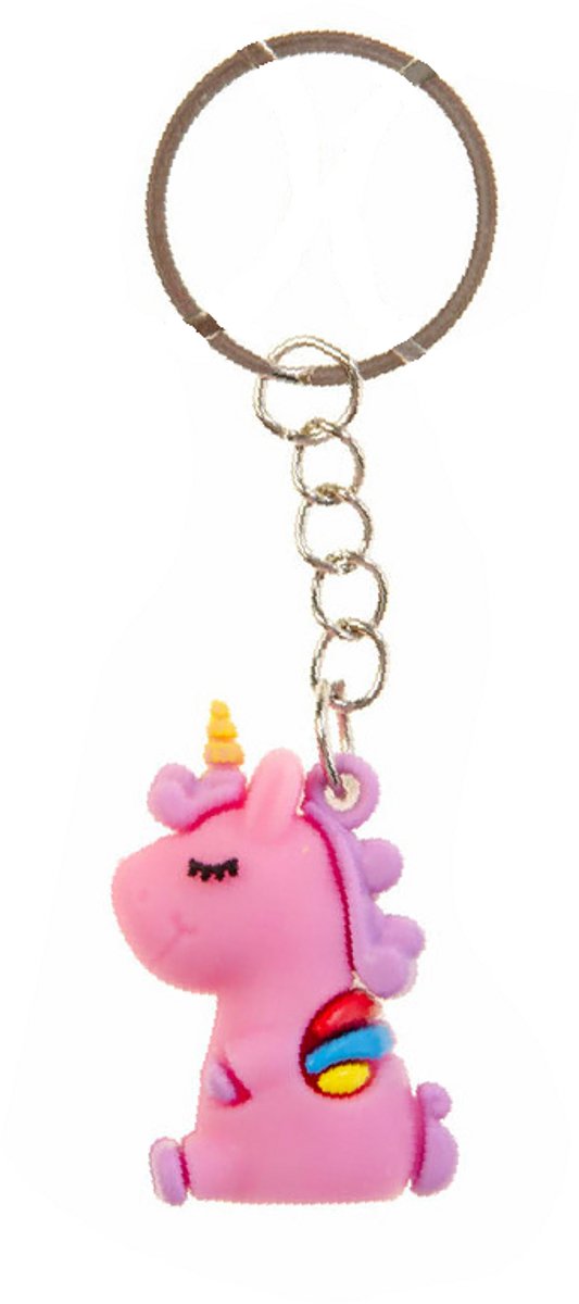 3D Eenhoorn Sleutelhanger - Unicorn Cadeau Meisjes Kinderen - Paars