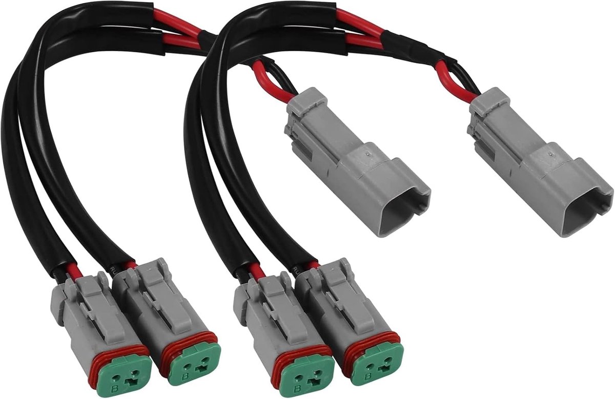 Y-Type Cables Deutsch DT DTP 2-Pin Socket Adapter for LED Pod Work Light Retrofit Connectors Wiring Harness - ShopVlot