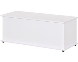 Coffre de rangement - banc de rangement avec couvercle rabattable et charnières de sécurité - banc chaussures - meuble d'entrée - couloir - chambre - salon - 100 x 40 x 40 cm - blanc