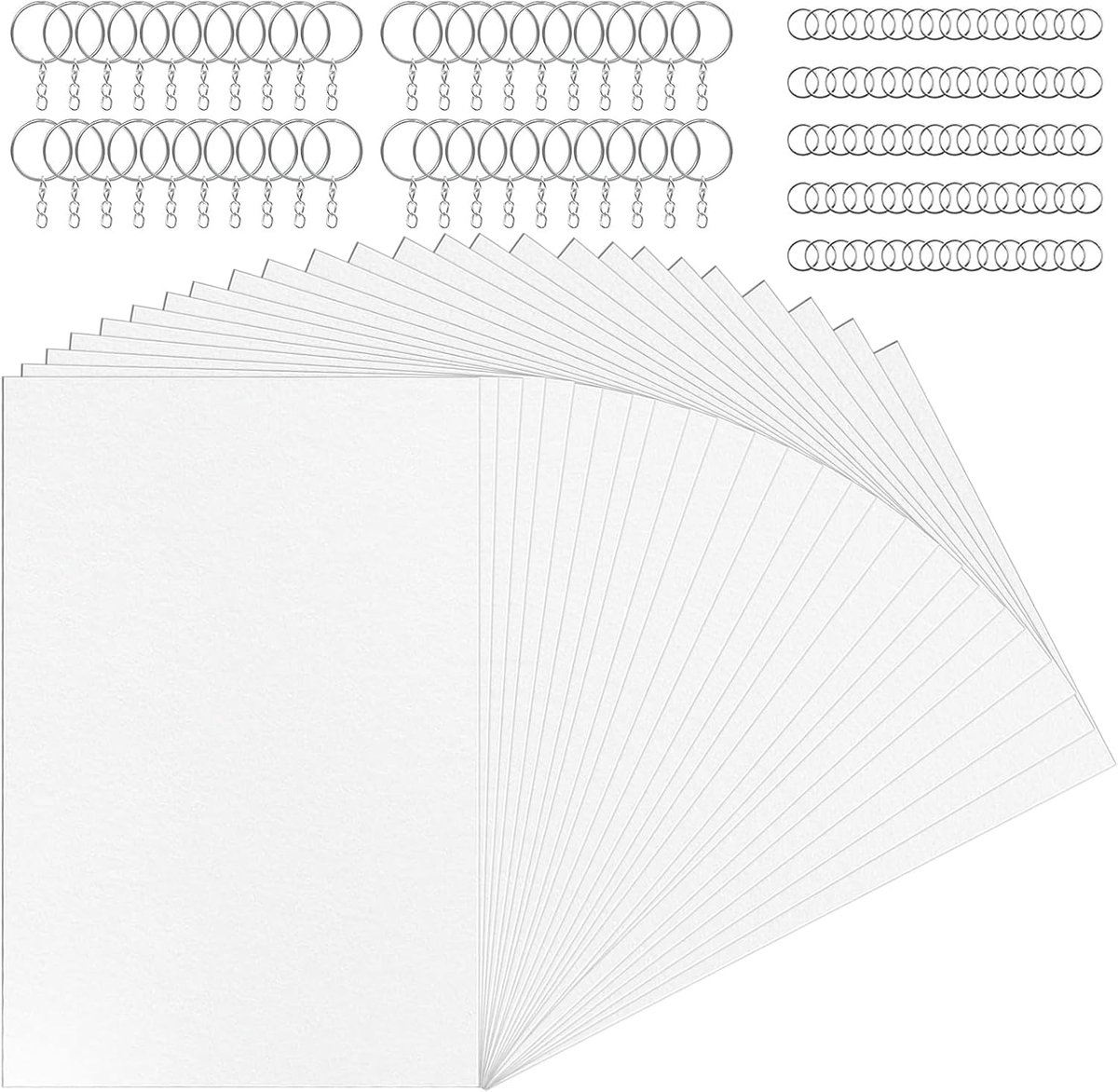 WOOWAIR 225 Pieces Shrink Wrap Key Chain Shrink Wrap for Kids Adults Set of 25 Blank Shrink Wrap Key Chains Shrink - ShopVlot