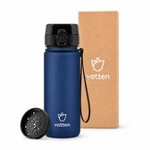Vatten® Waterfles 500ml - Drinkfles - Drinkbus - Donkerblauw - Incl Fruit Filter - 100% Lekvrij