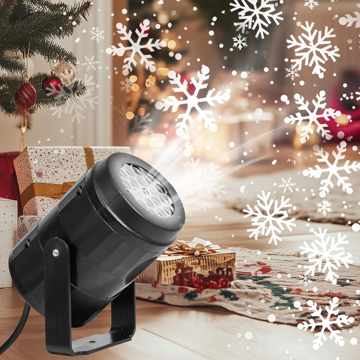 HisKes Kerst projector - Kerst projector voor buiten - Sneeuwvlokprojector- LED-kerstprojector - 1 patronen - Geschikt voor kerstfeesten en feestdecoraties - Sneeuwvlokpatroon- Model B