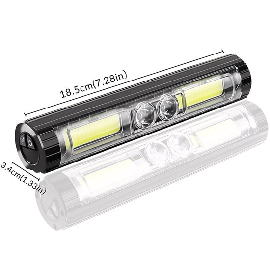COB-fietsverlichtingsset – Voorlicht – Oplaadbaar via USB – Geschikt voor mountainbikes en racefietsen – Waterdicht ontwerp – Nood-powerbank voor telefoons — afbeelding 5