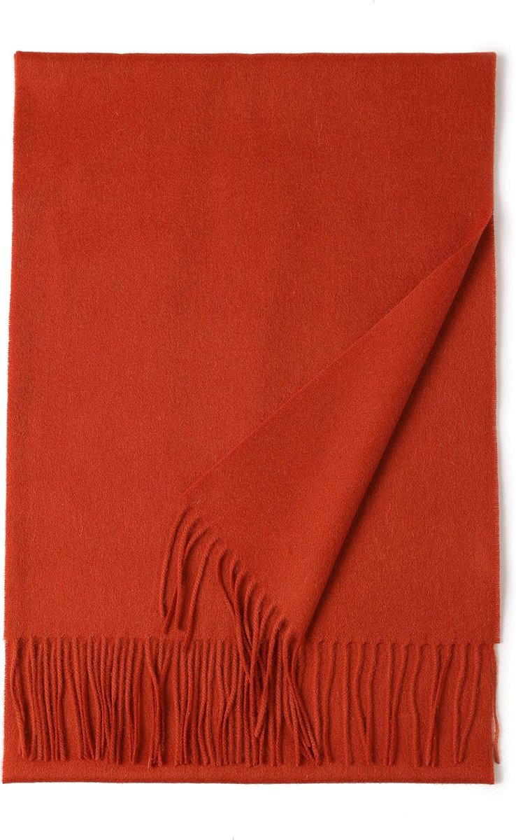 Wollen sjaal effen met franjes voor herfst winter heren en dames