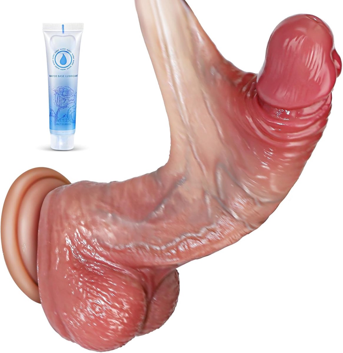 Realistische Dildo Volwassenenseksspeeltjes - Seksspeeltjes voor stellen, voor vrouwen en mannen, siliconen dildo met beweegbare voorhuid en testikels, erotische penistoy