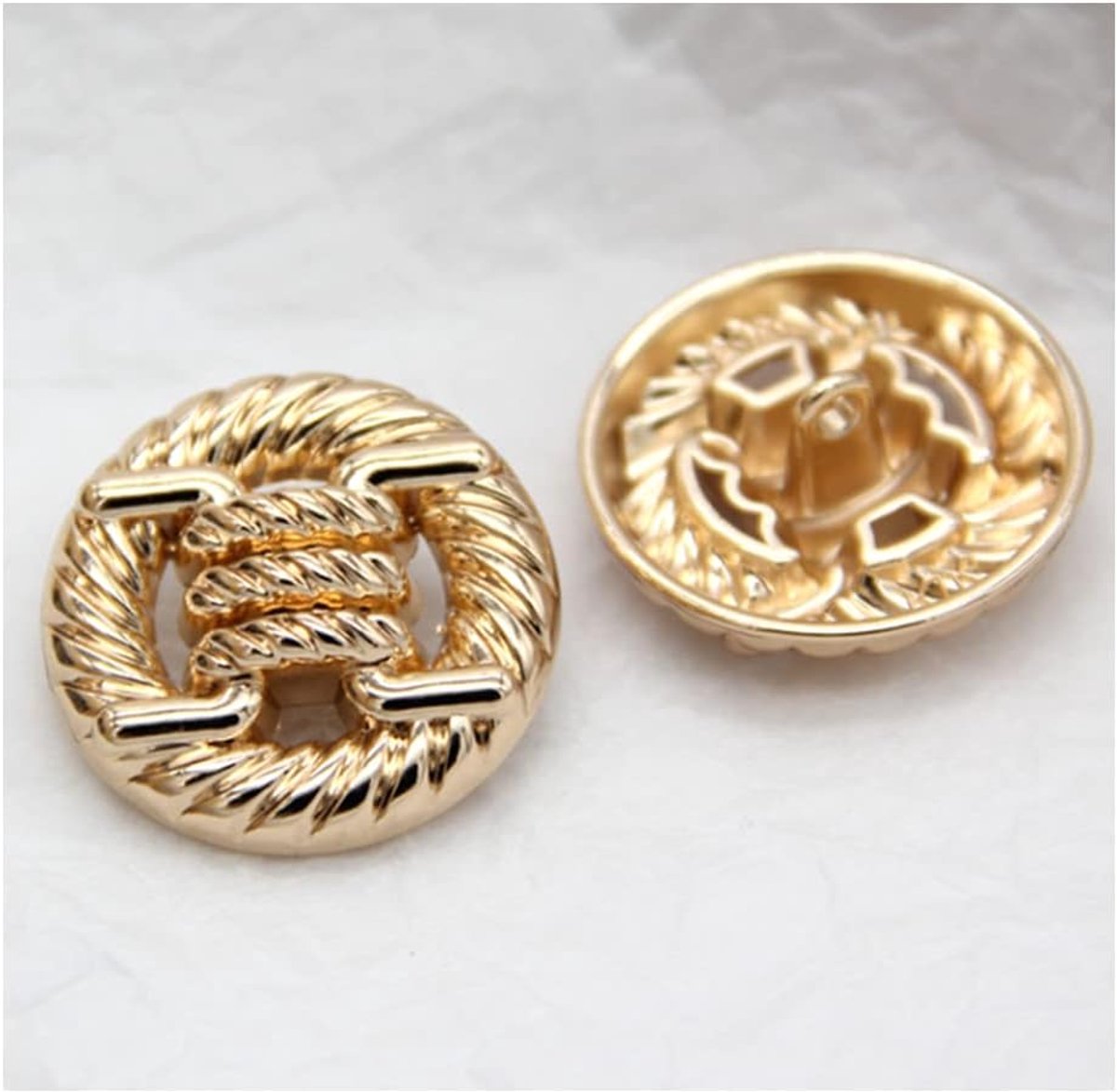 5 stuks ronde legering metalen knopen geknoopte touw hol patroon voor kleding damesjas trui naaien accessoires
