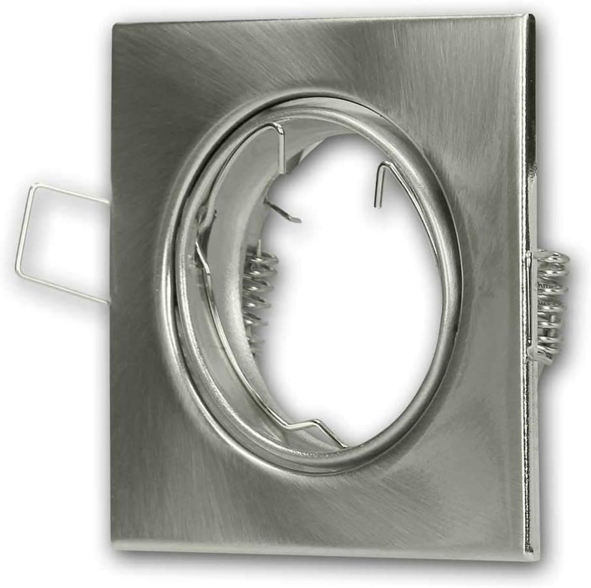 Montageframe voor verlichtingsarmaturen MR16/GU10 tot 50W, hoekig ontwerp, zwenkbaar, kleur zilver, 5 stuks