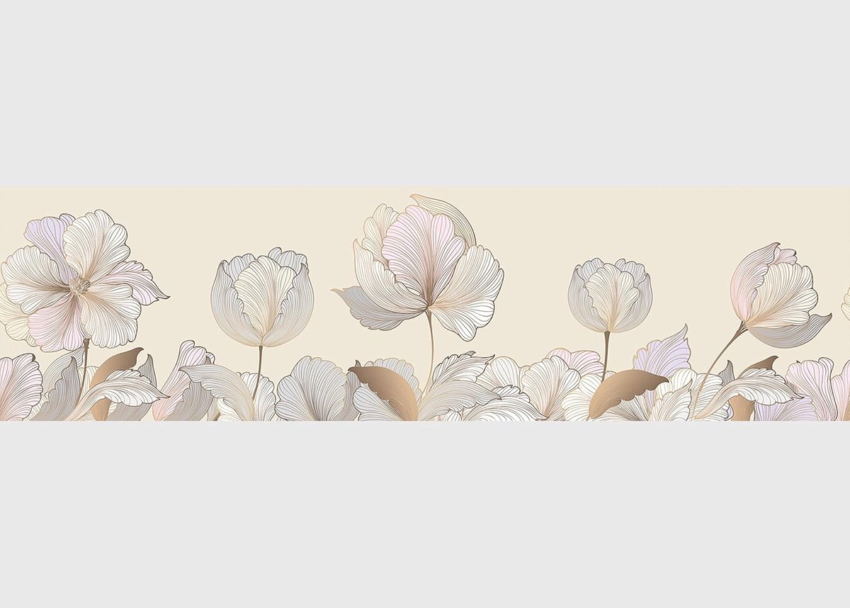 Zelfklevende rand, keuken, woonkamer, muursticker, meerkleurig, van AG Design | 500 x 13,8 cm | AWB 8430