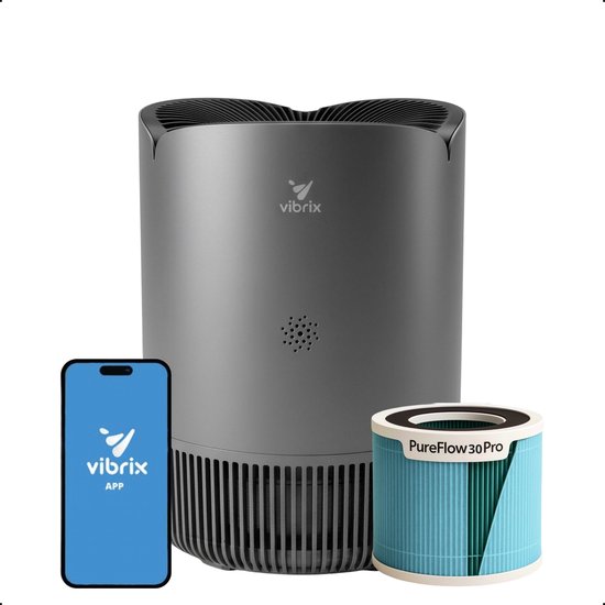 Vibrix PureFlow30 Pro Review - Kleine luchtreiniger met H14-filter voor gevoelige luchtwegen
