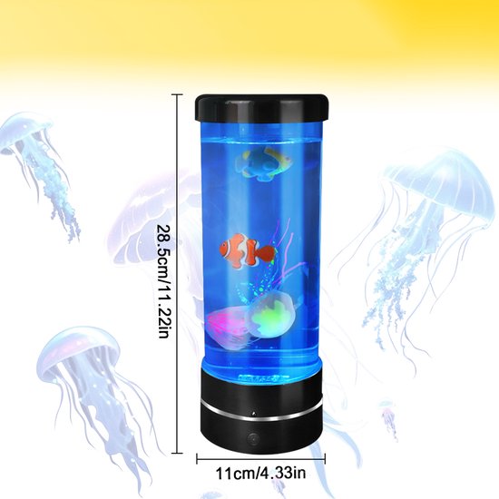 Kwallenlavalamp, Sfeerlamp Met 17 Kleuren, Decoratieve Sfeerverlichting, Levendig Visueel Effect Van Kwallen. van RUPINUS — afbeelding 5