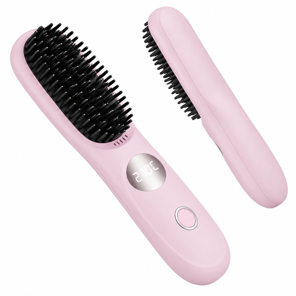 VHV - Draadloze stijlborstel - Hittebestendige stijltang - Warmte borstel - Roze - Draagbare USB - Oplaadbare stijltang - Stijlkam - op kantoor