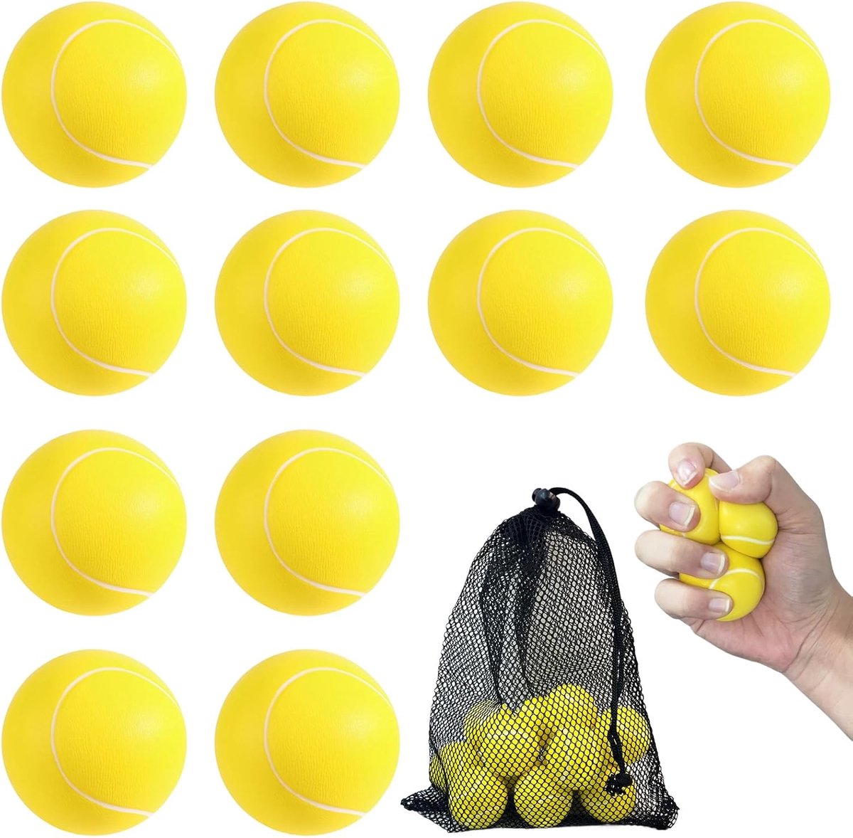 12 stuks stressballen, mini-sportballen, antistressballen, tennisballen