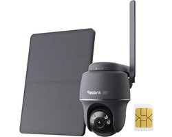 Reolink Go PT Ultra - 4G LTE 4K 8MP Draadloze Batterij-buitencamera - Pan/Tilt - Met Zonnepaneel - Grijs
