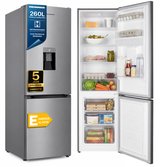 Heinner HC-HM260XWDE++ Koel-vriescombinatie met Waterdispenser RVS 260 L – Vrijstaand – Instelbare Thermostaat – Omkeerbare Deur – 5 Jaar Garantie