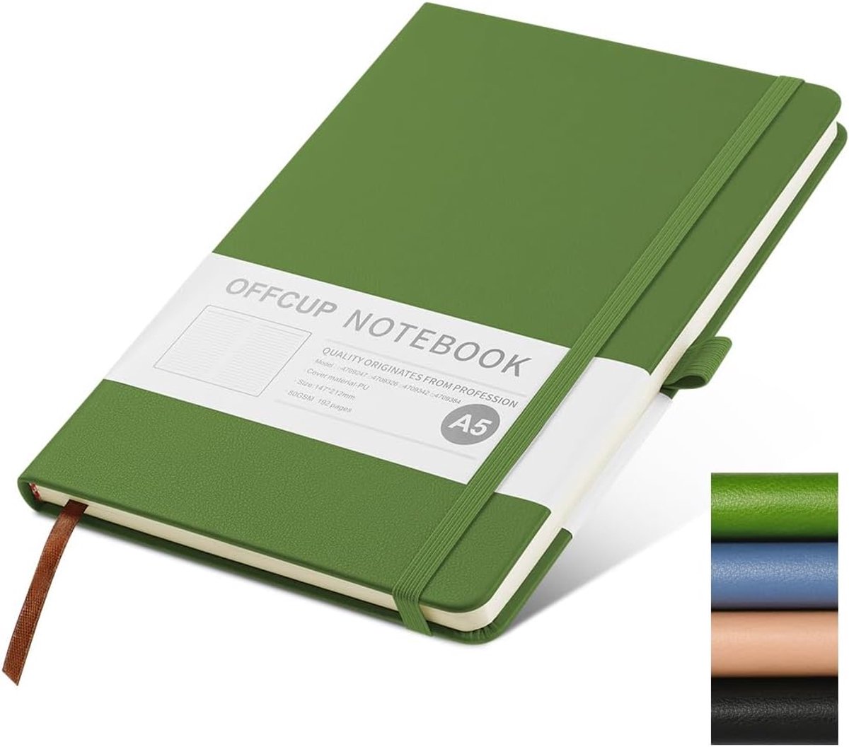 SnelShoppen - A5 Gelinieerd Notitieboek met PU-Hardcover en Elastische Band - 192 Pagina's - Perfect voor Kantoor, School, Schrijven, Studeren, Reizen
