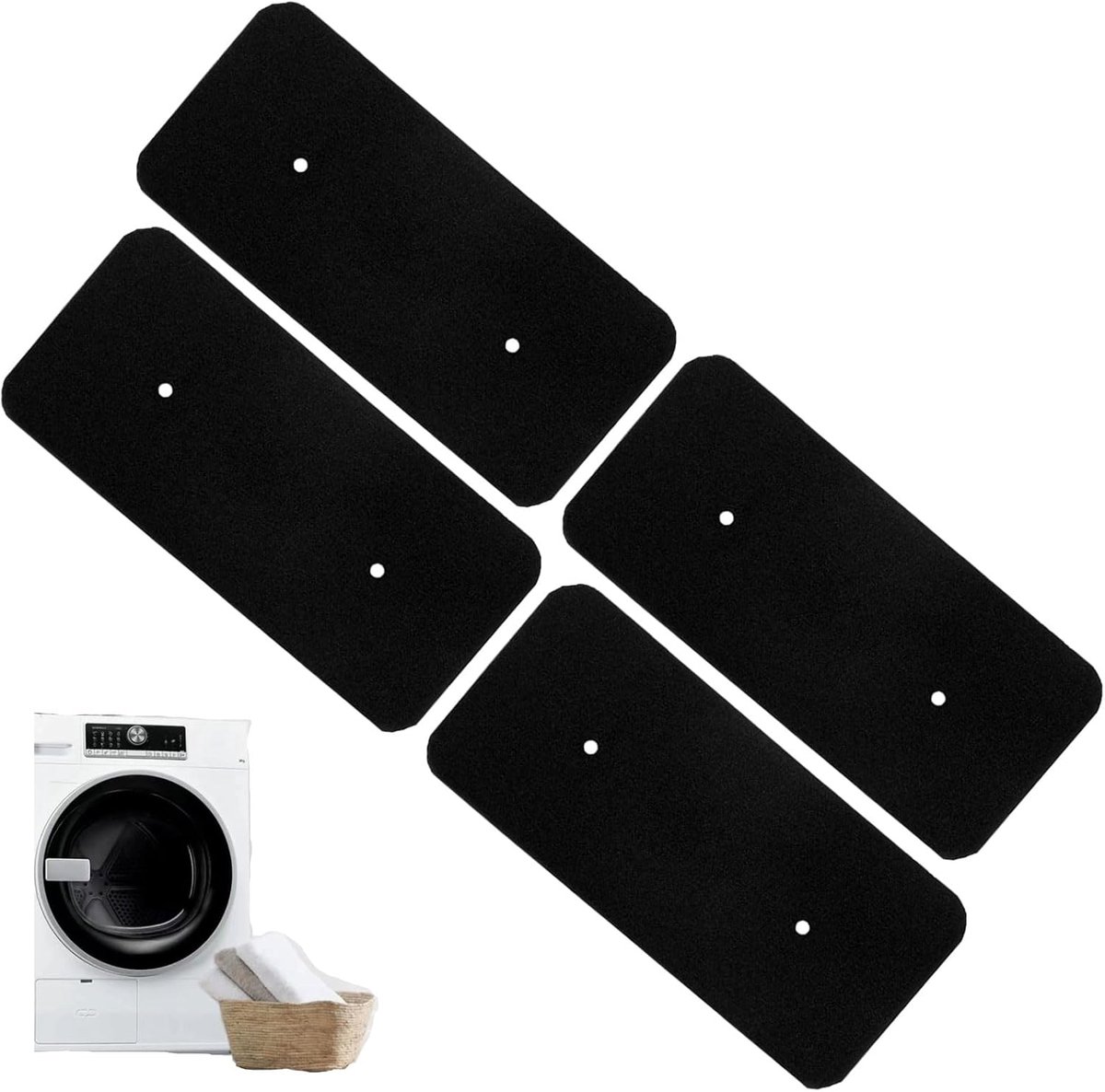 SnelShoppen - 4 Stuks Drogerfiltervervanging, Filtermat, Sponsfilter, Wasdroger Accessoireset, Universeel voor Condensdrogers, Pluisfilter, Warmtewiss