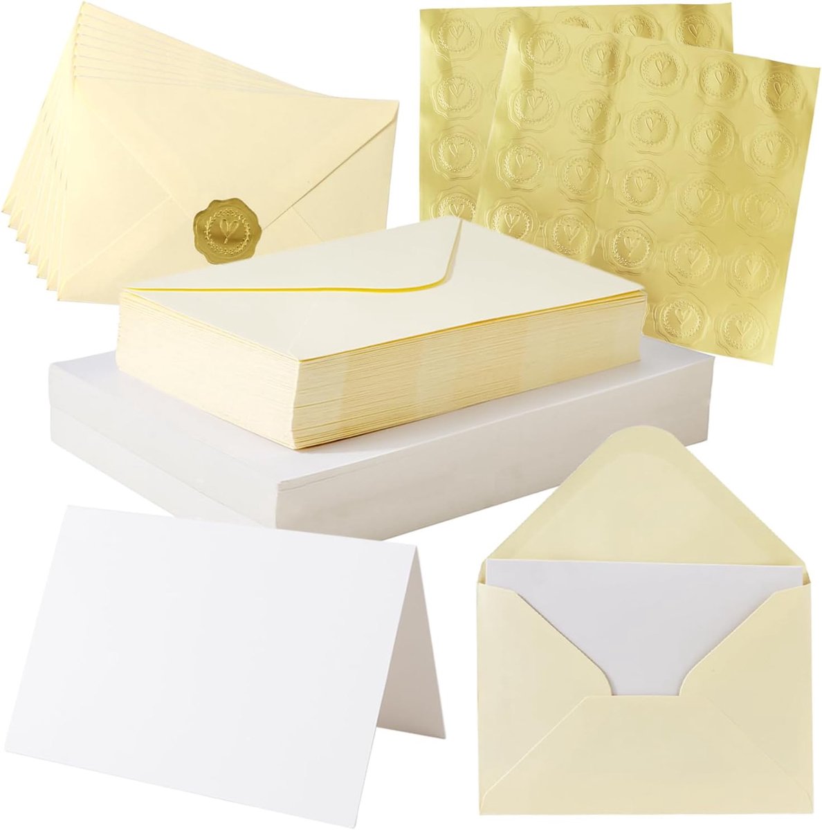 Vouwkaarten blanco met envelop set - 1 stuk - ideaal voor persoonlijke creaties - perfect voor elke gelegenheid - ShopVlot