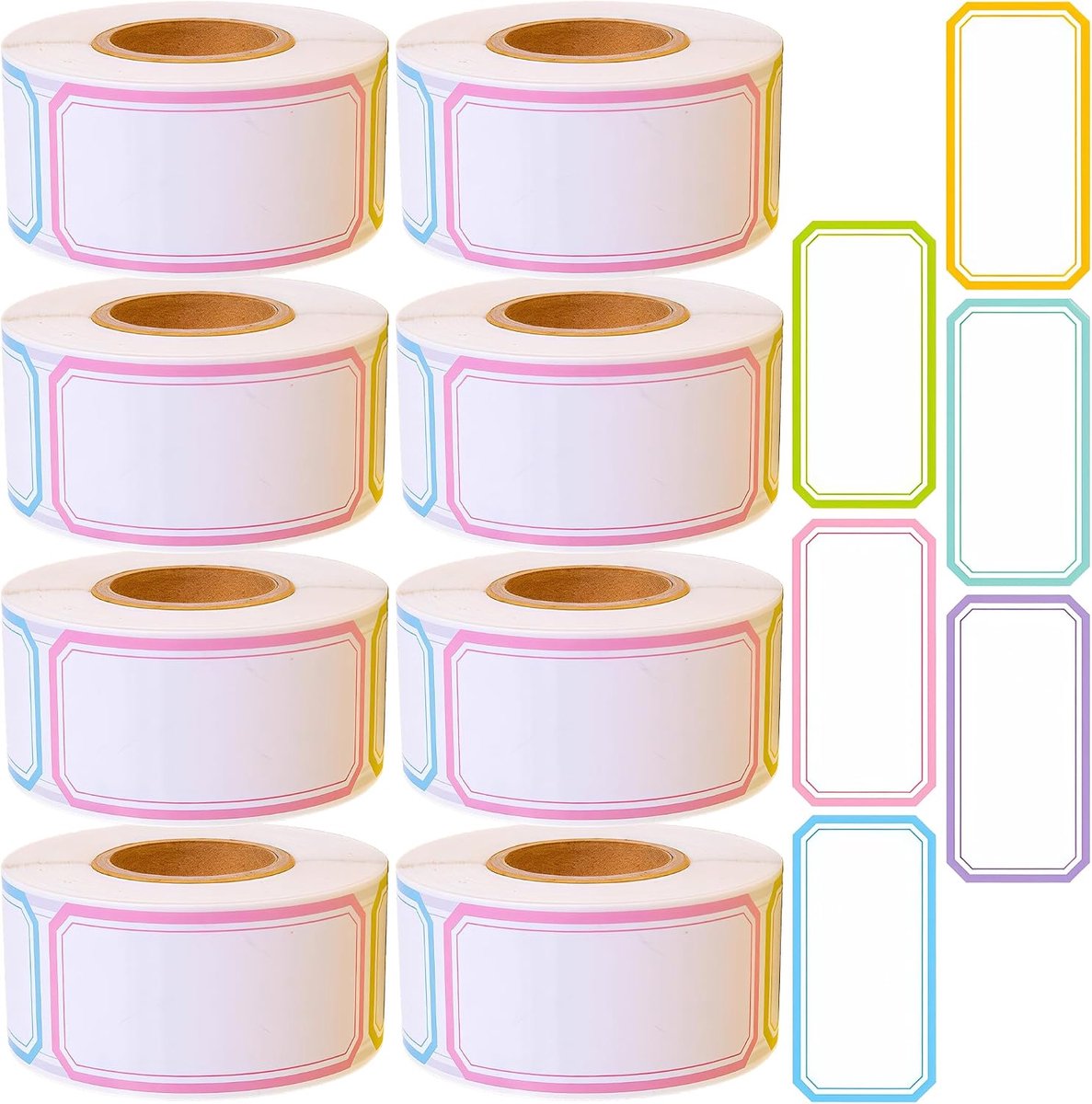 Zelfklevende Etiketten 25x50mm - 2080 Stuks in 6 Kleuren - Waterbestendig en Verwijderbaar - ShopVlot