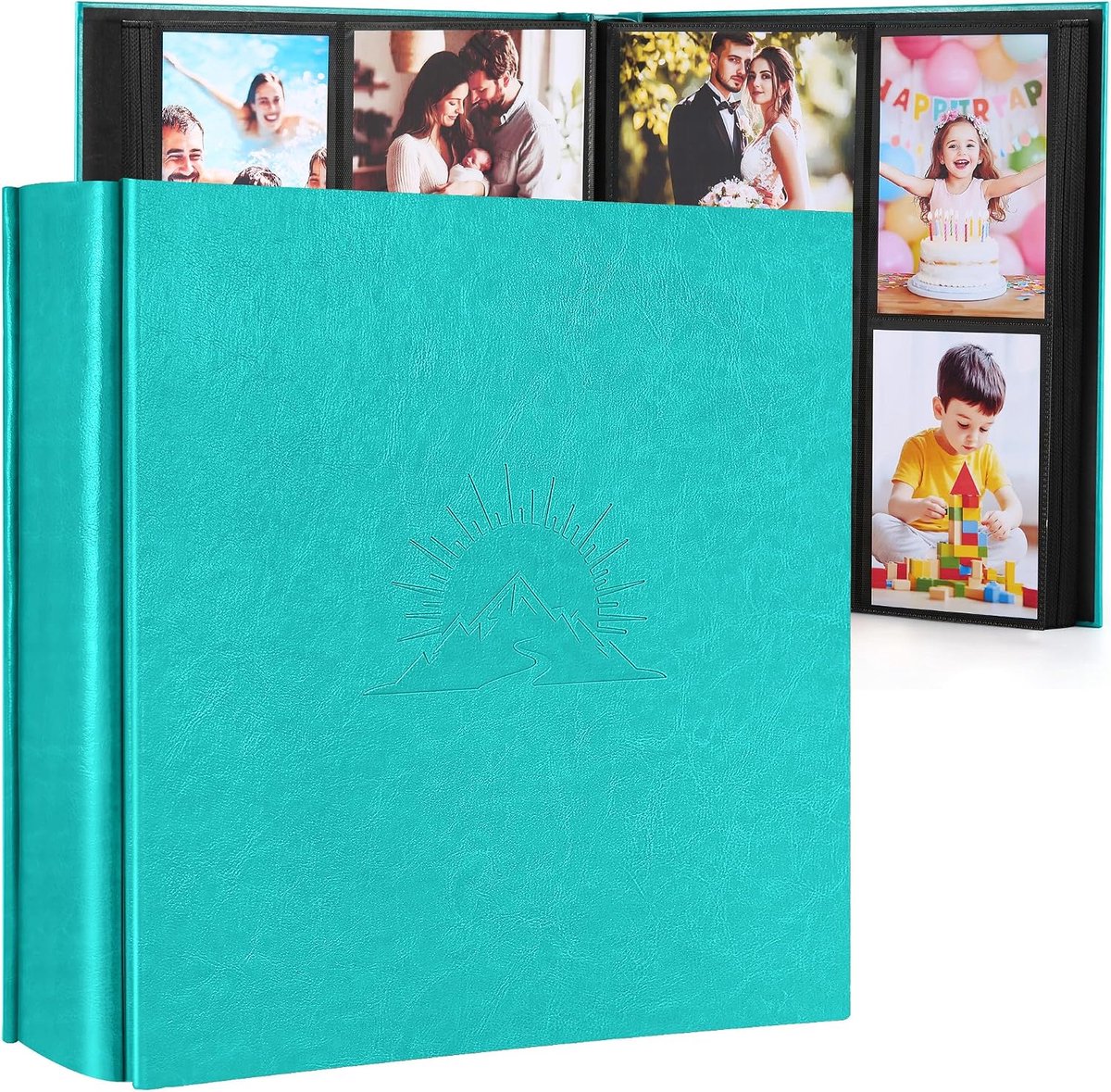 SnelShoppen - Fotoalbum 10x15 cm, Insteekalbum voor 1000 Foto's, Kunstleer met Reliëf, Klassiek Fotoboek voor Bruiloft, Jubileum, Baby en Familie