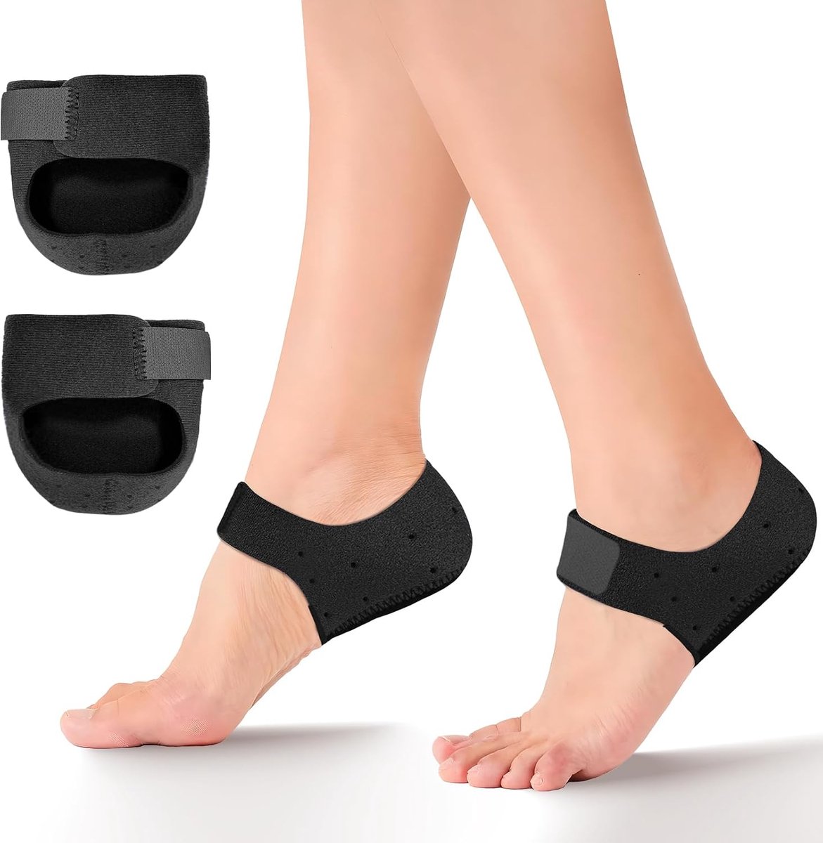 Heel Pad,Comfortable Adjustable Heel Protector with Ventilation Holes Silicone Heel Pad Unisex Heel Pads for Sports - ShopVlot