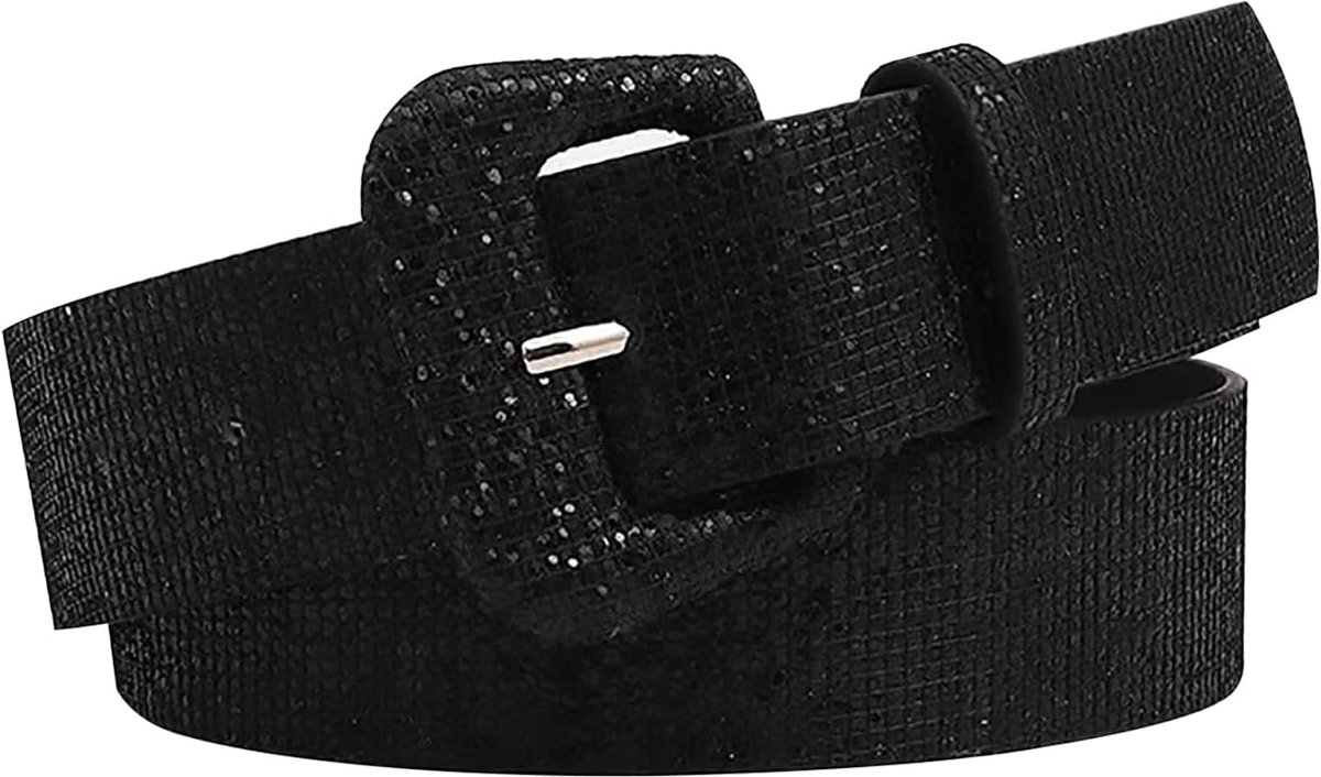 Damesriem - 106 x 3,5 cm, strassbeslag en verstelbare gesp - ShopVlot