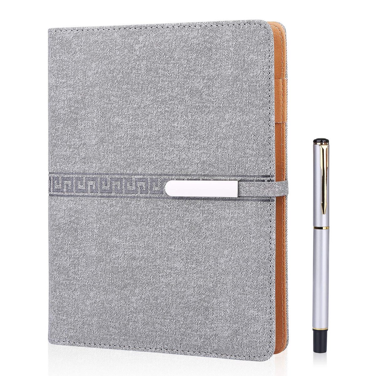 SnelShoppen - A5 Gelinieerd Notitieboek 6-rings Navulbaar Hardcover met Pennenhouder, 100 Vellen, Perfect voor Schrijfblokken, Dagboek en Kantoorbenod