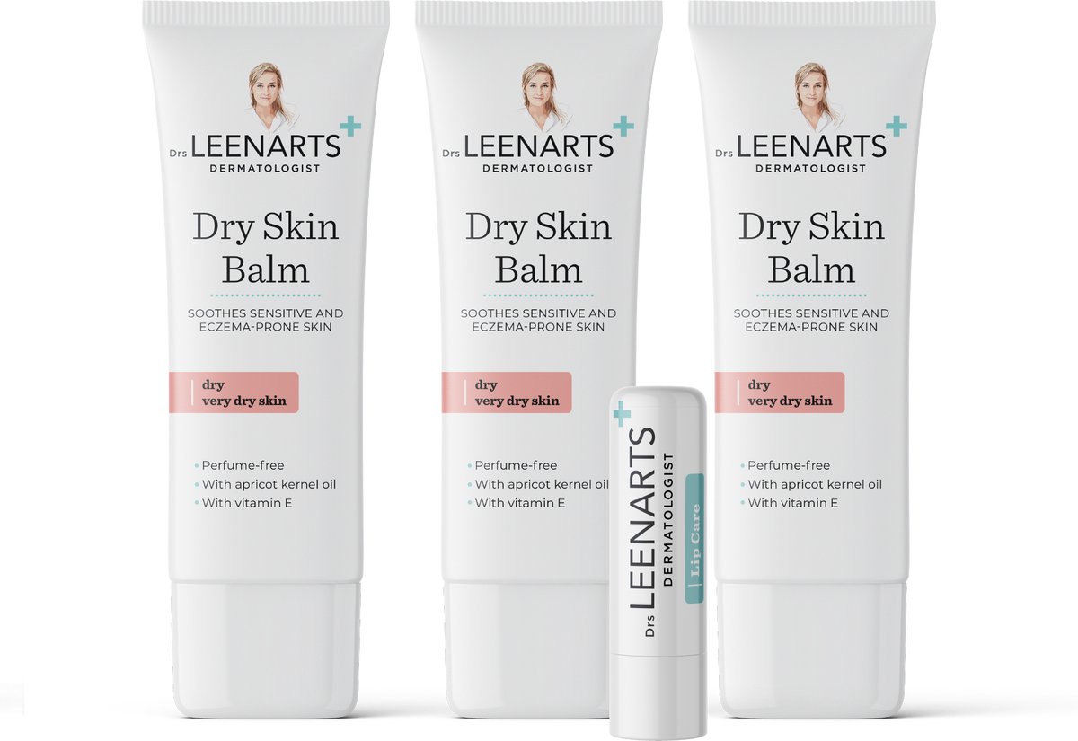 Drs Leenarts Droge Huid Zalf – Tube – Vaseline & Vitamine E – 3x 100 ml Zalf met 1 lipbalm