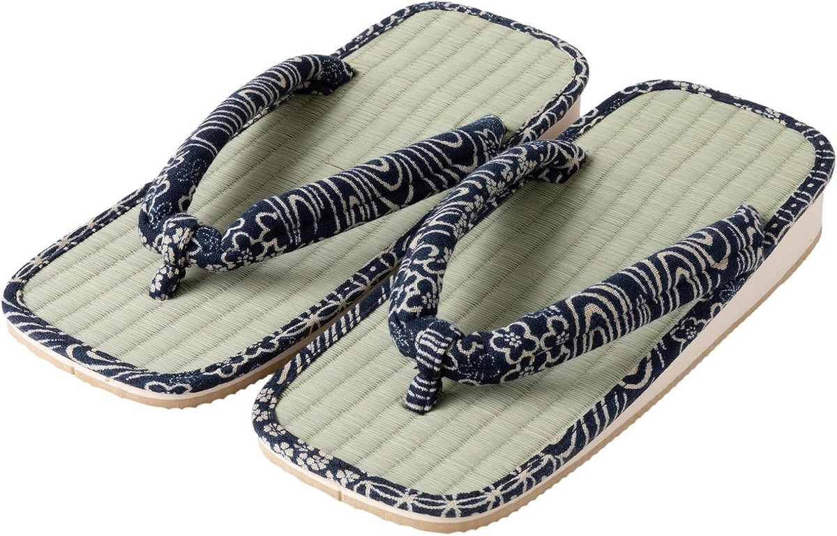 Tatami Setta Zori Sandals - Made in Japan - Seigaiha Pattern - 28 cm - Unisex - ShopVlot