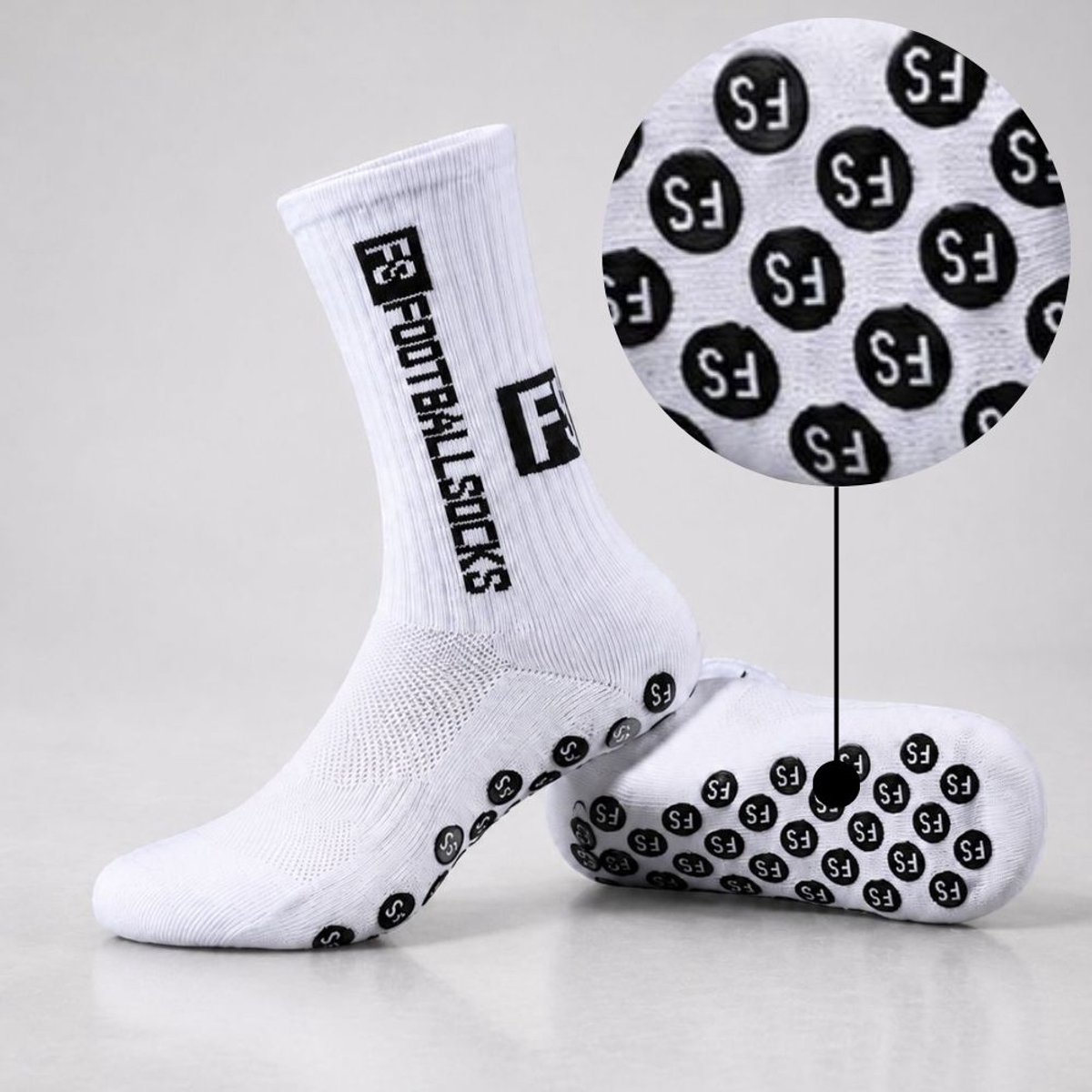 5-pack - 5 Paar - Gripsokken Voetbal Wit Sportsokken Anti-Blaren (Maat 38-43) — cadeau in Sport & Outdoor - foto 4