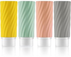 Toureal Silicone Travel Bottles, 90 ml, Leakproof Travel Container and Travel Toiletries Set, Refillable Liquid - ShopVlot
