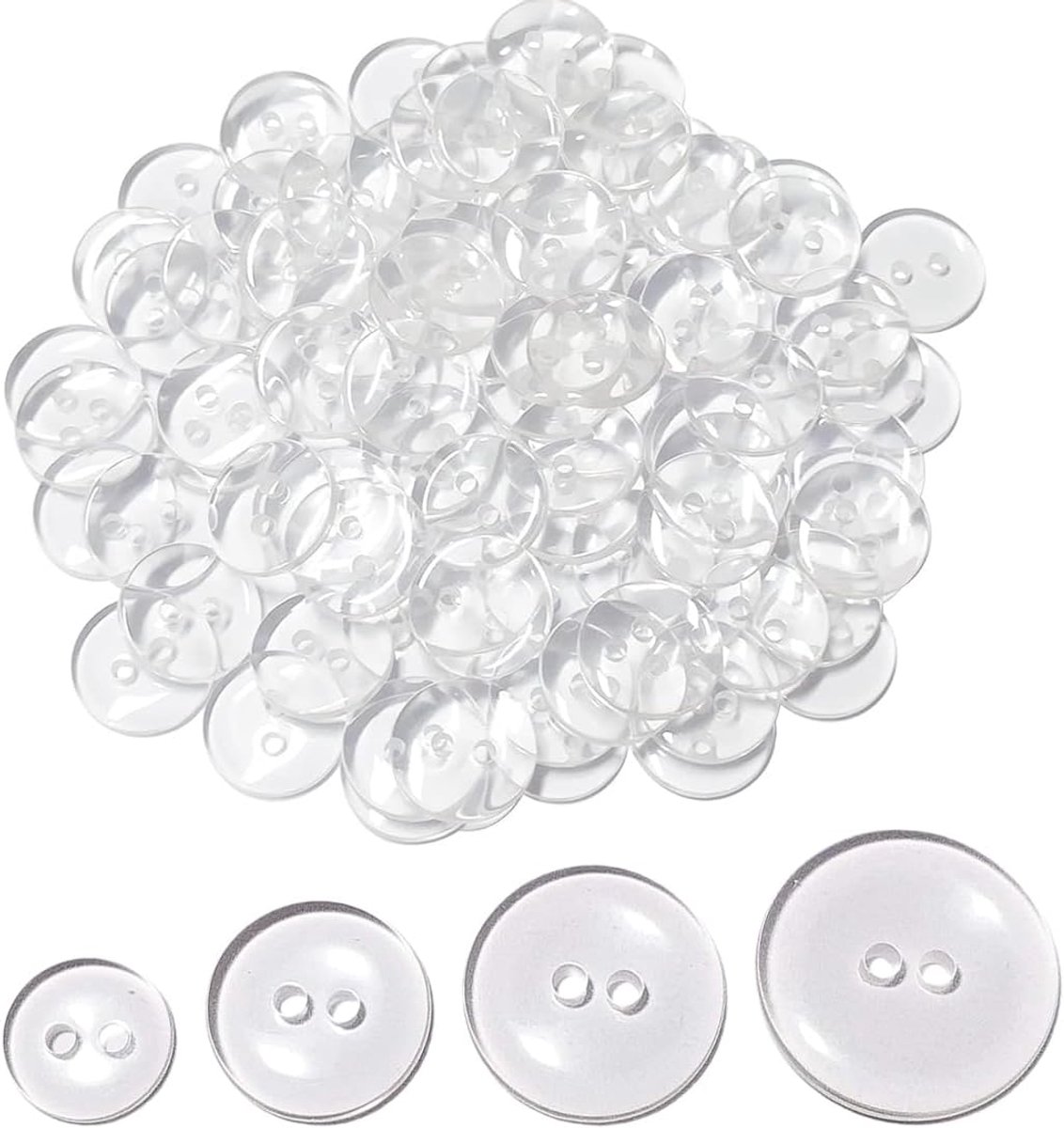 Knopen, omkeerbaar, doe-het-zelf, naaien, voor blazer, uniform en jas, handwerk (4 maten, 12,5 mm, 15 mm, 18 mm, 20 mm)