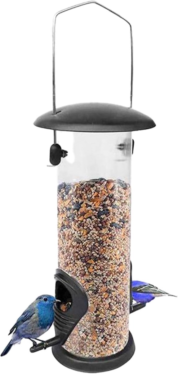 Vogelvoeders voor Fat Ball, Vogelvoeders Voor Wilde Vogels, voederstation voor wilde vogels, met dakje, van ijzer, 21.5 cm