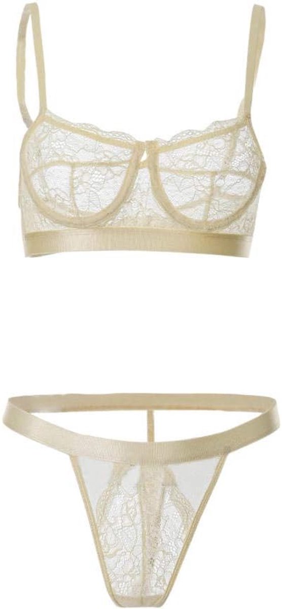 Lingerie voor dames V-hals transparante lingerie met jarretelgordel lingerie bodysuitDames Sexy Lingerie Beha Broek Ondergoed Set Nachtkleding Ondergoed Nachtkleding Erotic-B_XL
