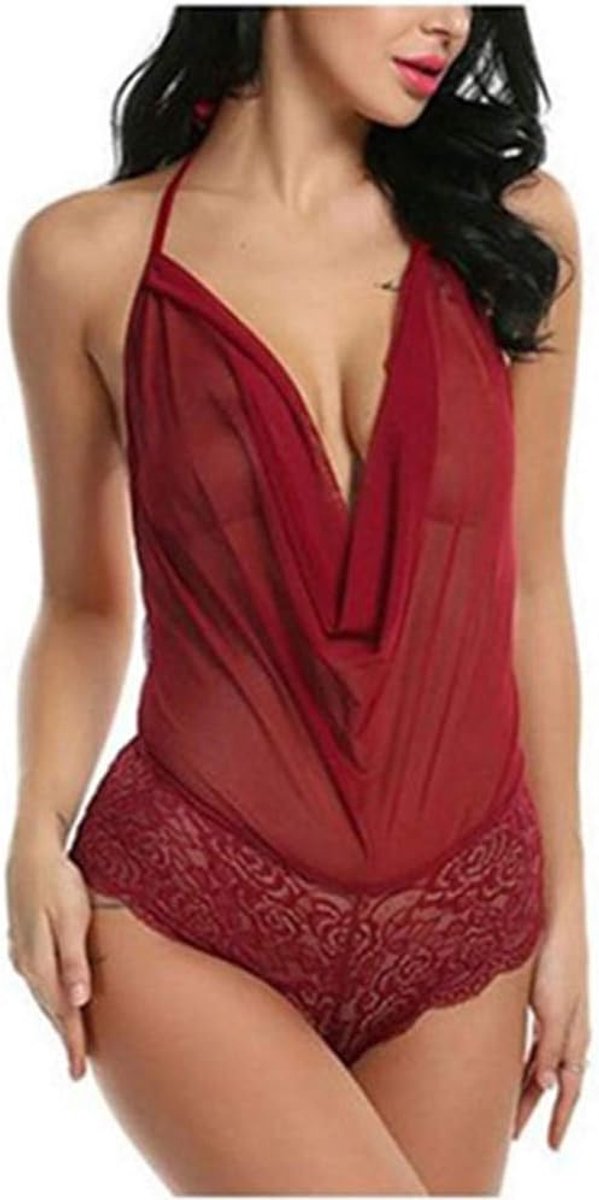 Bodystockings dames Sexy Vrouwen Lingerie Perspectief Nachtkleding Diepe V Ondergoed Verleiding Perspectief Erotische Porno Dames Nachtkleding Set