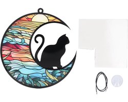 Glas Cat Memorial Suncatcher UV-gedrukte Acryl Hangende Ornamenten voor Verlies van Kat met Levendige Reflecties Kleurrijk Ornament (TYU404)