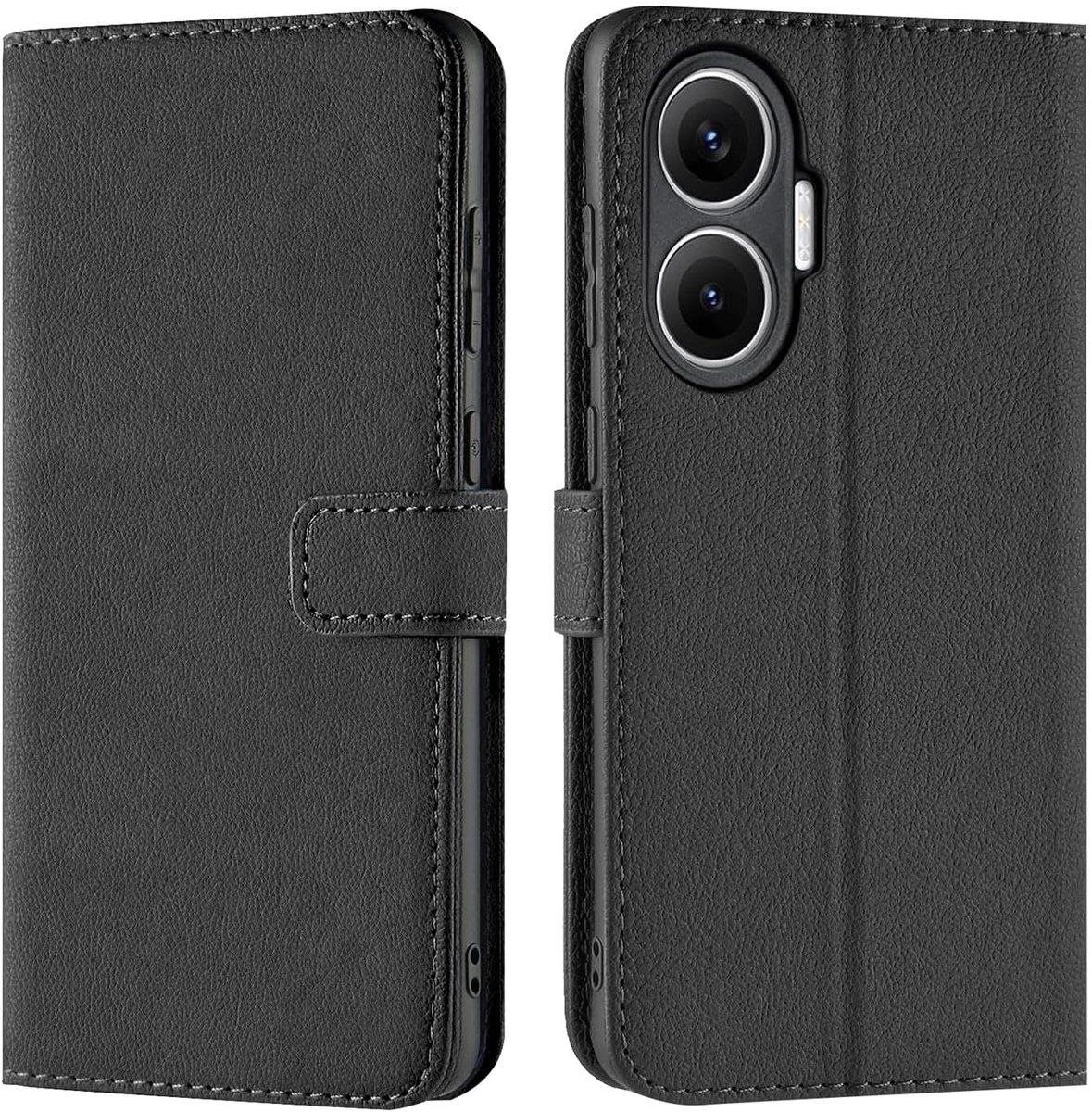 Hoes voor mobiele telefoon voor Xiaomi Poco F7, bookcase tas, flipcover voor Poco F7, case met kaartvakjes, opstelfunctie, zwart