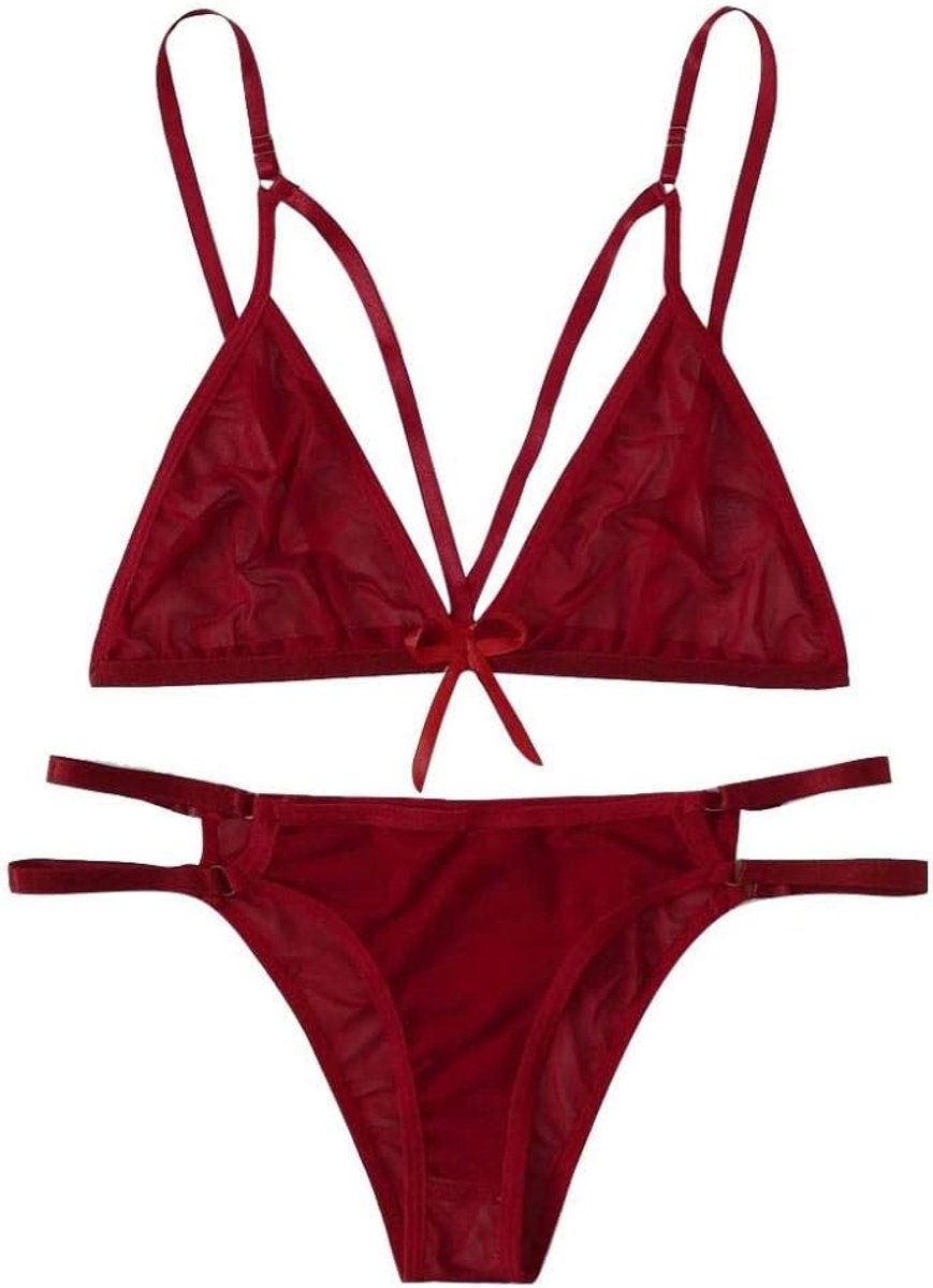 Nachtkleding kant lingerie sexy jurk met string voor damesVrouwen Sexy Lingerie Kanten G-string Thong Ondergoed Nachtkleding G-string Erotische Lingerie