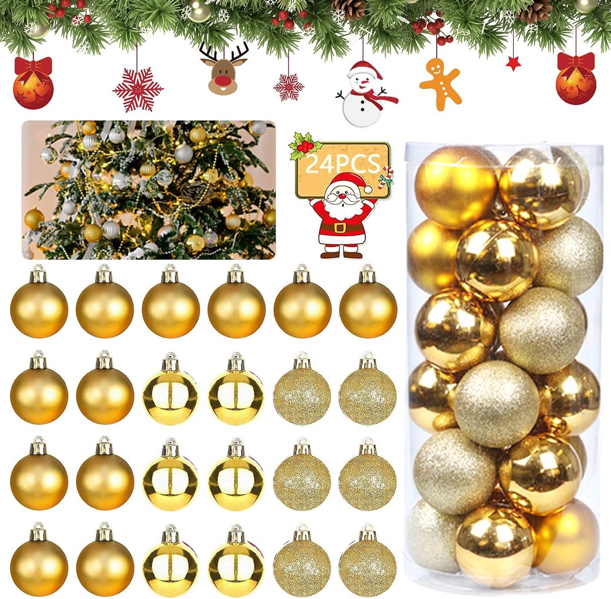 Kerstballen, kerstballen, hart, bal, boomballen, ornamenten, hanger, boomversiering, kerstballen, hangornament, kerstdecoratie, 4 cm