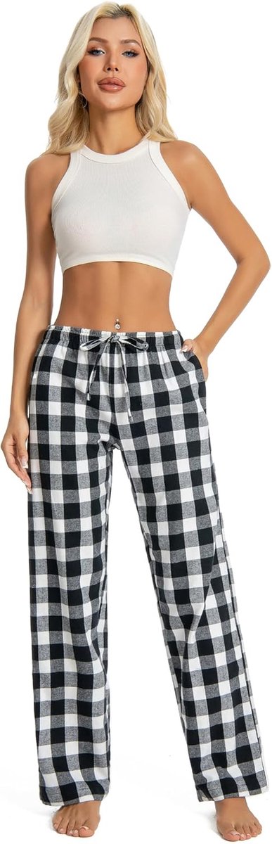 100% Katoen Super Zachte Flanel Pyjama/Lounge Bottoms Met Zakken,XS-XL