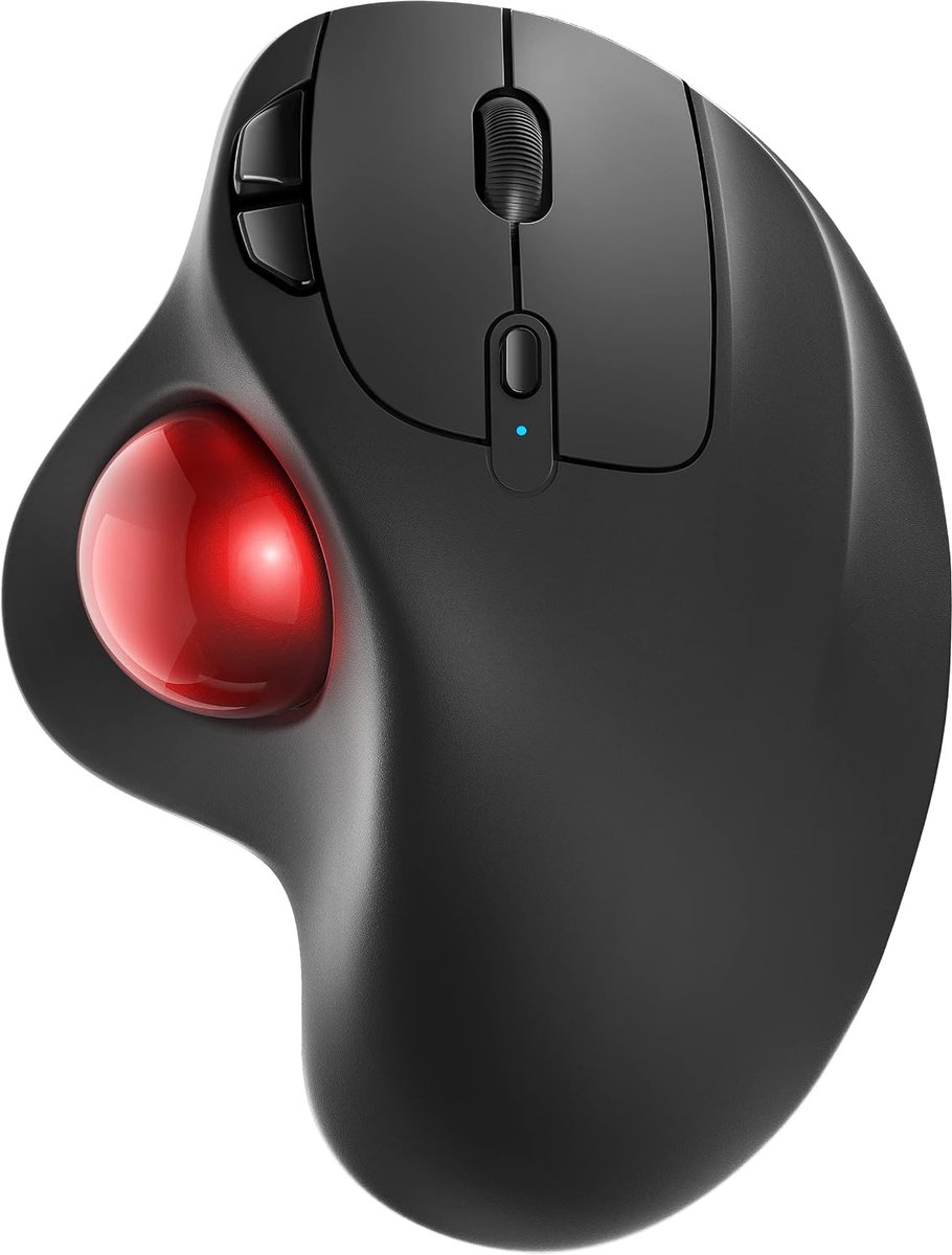 M501 draadloze trackball-muis, oplaadbaar, ergonomisch, eenvoudige duimbediening, nauwkeurige en soepele tracking, verbinding met 3 apparaten (Bluetooth of USB-ontvanger), compatibel voor pc