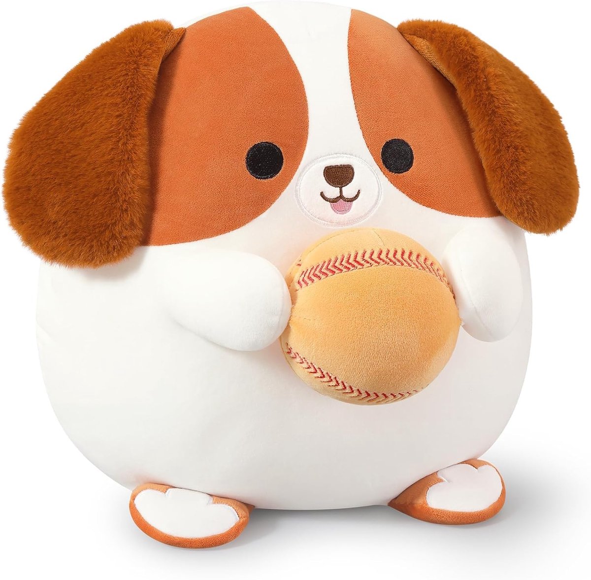 Shownicer Pluche Beagle Baseball Zacht Kussen 35 cm Leuk Pluche Dier Geschenken Beagle Lovers Baseball Fans Kinderen Volwassenen