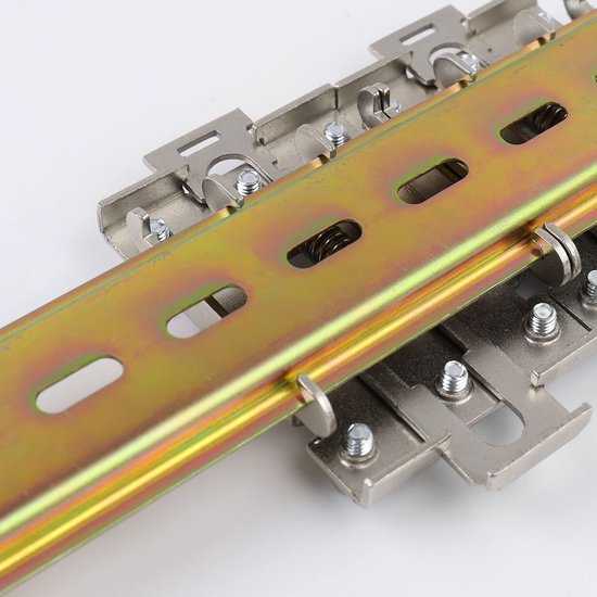 20 cm, DIN-railklemmen met schroeven, serieklemmen, DIN-rail, eenvoudig te monteren, veel gebruikt in schakelmontage — afbeelding 4